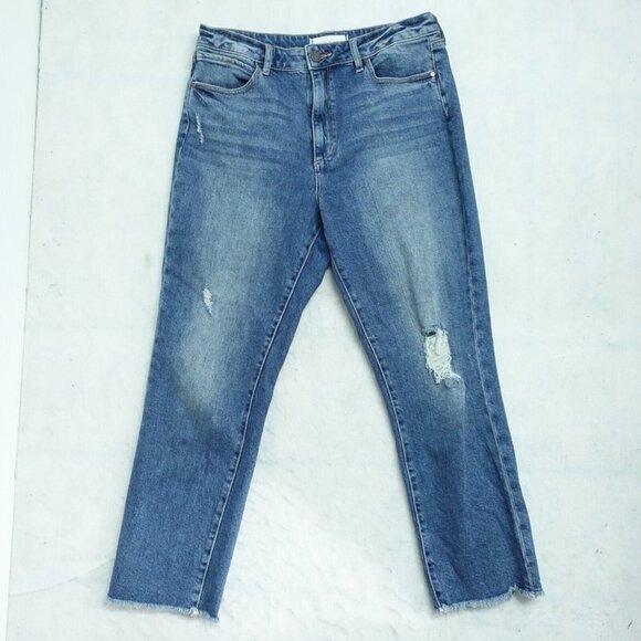 Articles of Society Straight Leg Jeans Women's Size 28 Blue Cotton Distressed - Picture 1 of 14